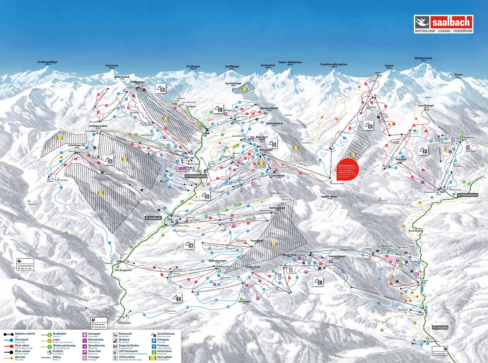 Fieberbrunn ski map