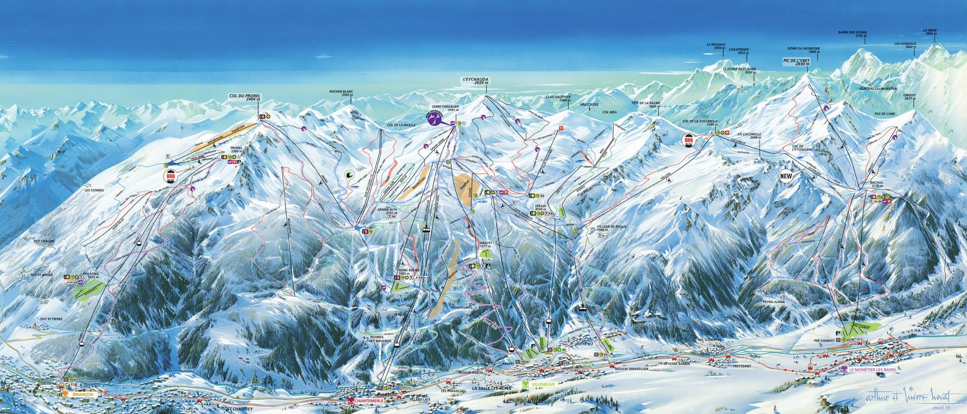 Briançon - Serre Chevalier ski map